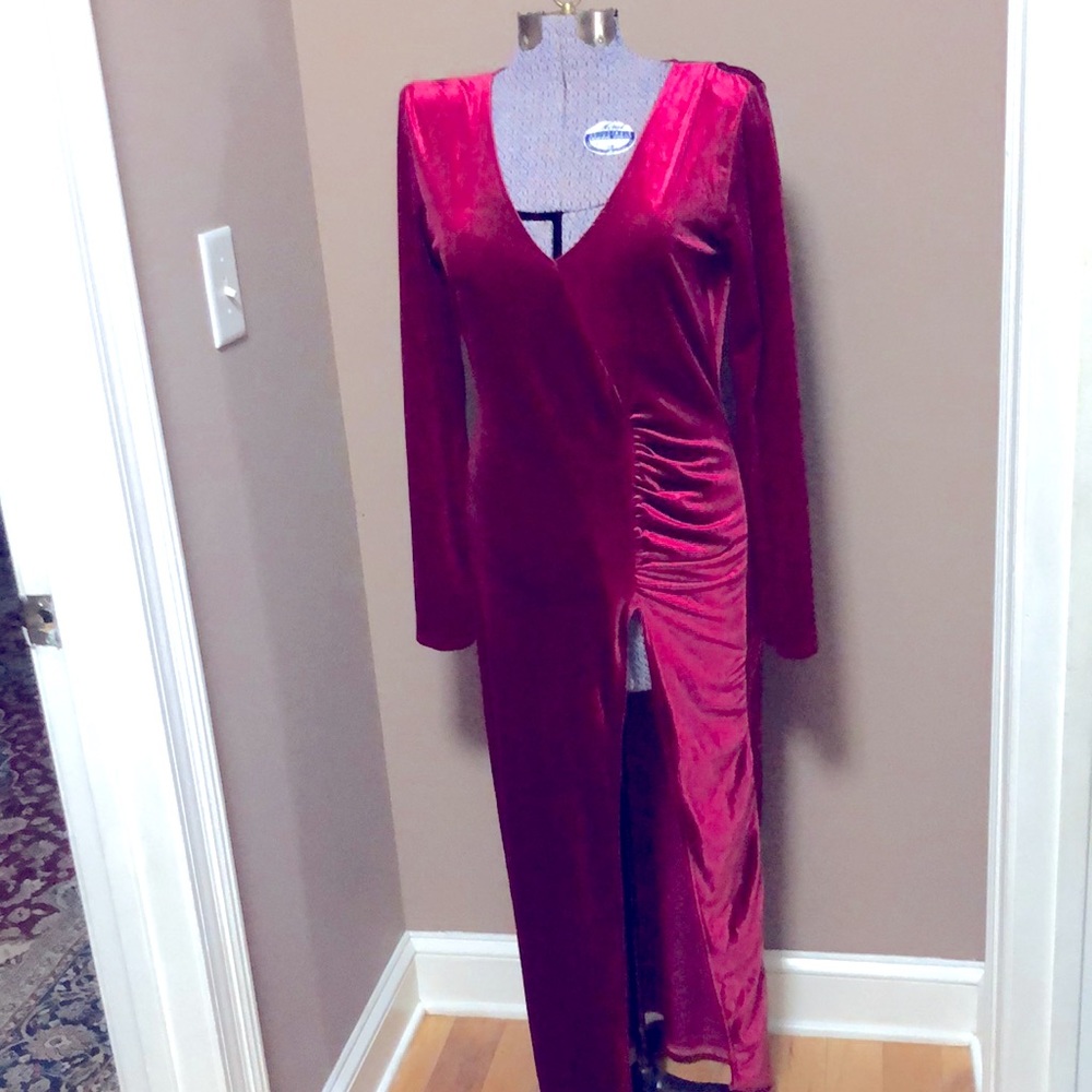 Vintage stretch velvet long dress